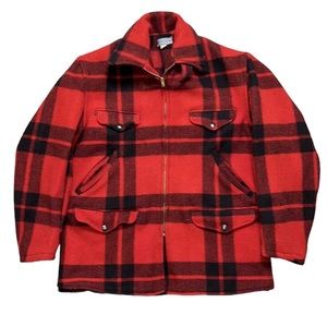 Sportclad Vintage Wool Coat Hunting Chore Jacket Plaid Flannel M 44 L Large